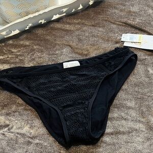 NWT BECCA Black Lace Swim Bottoms- Size Medium